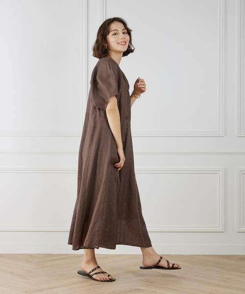 INED / イネド ミニ丈・ひざ丈ワンピース | 《WEB限定》ボリュームスリーブリネンワンピース | 詳細24