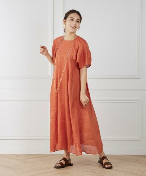INED / イネド ミニ丈・ひざ丈ワンピース | 《WEB限定》ボリュームスリーブリネンワンピース | 詳細16