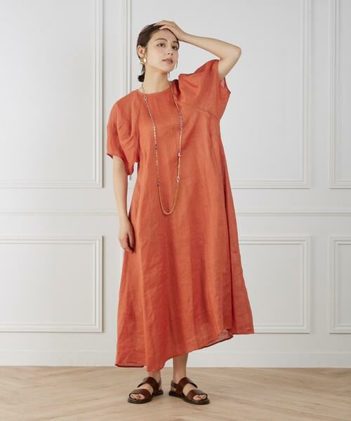 INED / イネド ミニ丈・ひざ丈ワンピース | 《WEB限定》ボリュームスリーブリネンワンピース | 詳細17