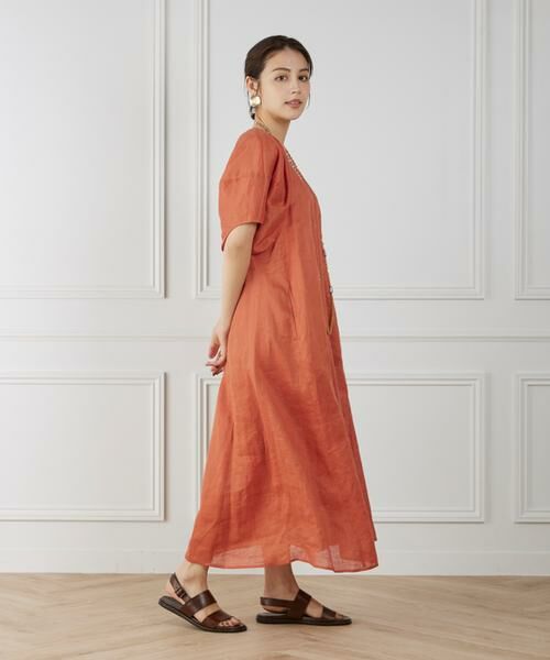 INED / イネド ミニ丈・ひざ丈ワンピース | 《WEB限定》ボリュームスリーブリネンワンピース | 詳細18