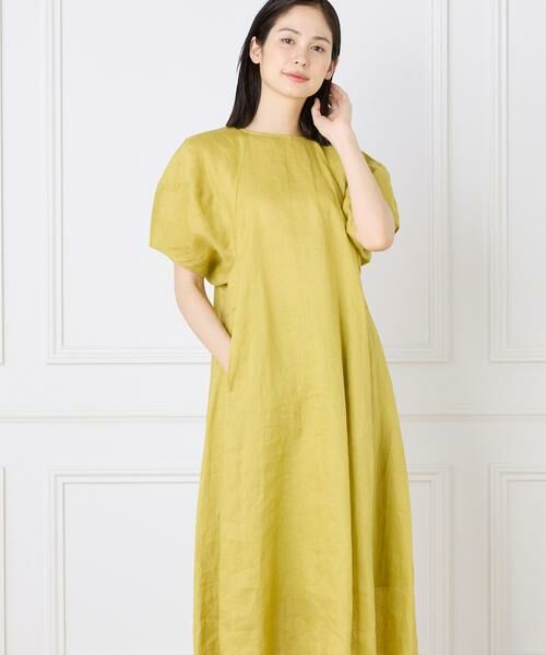 INED/イネド 《WEB限定》ボリュームスリーブリネンワンピース イエロー 09 INED/イネド 《WEB限定》ボリュームスリーブリネンワンピース イエロー 09