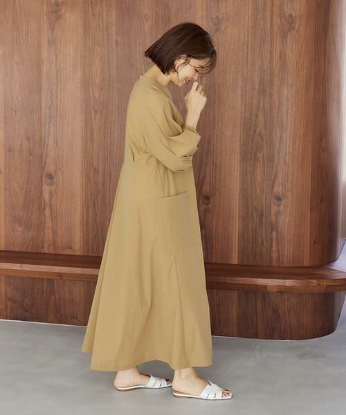 INED / イネド ミニ丈・ひざ丈ワンピース | 《大きいサイズ》ランタンスリーブワンピース《三尋木奈保コラボ》 | 詳細4