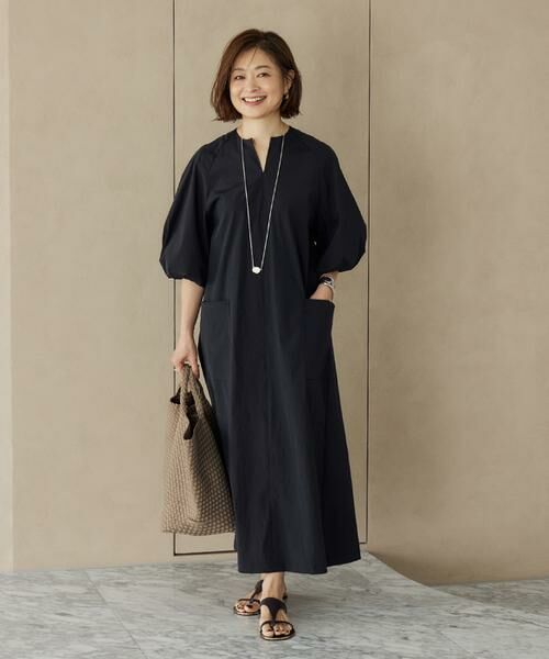 INED / イネド ミニ丈・ひざ丈ワンピース | 《大きいサイズ》ランタンスリーブワンピース《三尋木奈保コラボ》 | 詳細5