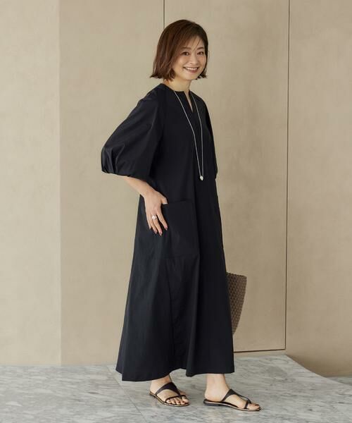 INED / イネド ミニ丈・ひざ丈ワンピース | 《大きいサイズ》ランタンスリーブワンピース《三尋木奈保コラボ》 | 詳細7