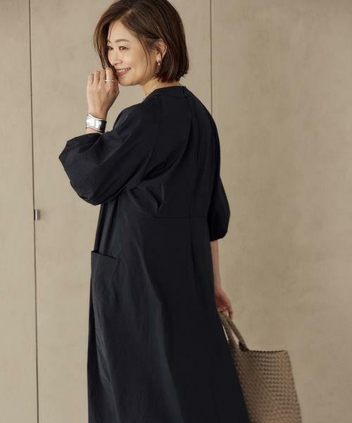 INED / イネド ミニ丈・ひざ丈ワンピース | 《大きいサイズ》ランタンスリーブワンピース《三尋木奈保コラボ》 | 詳細8