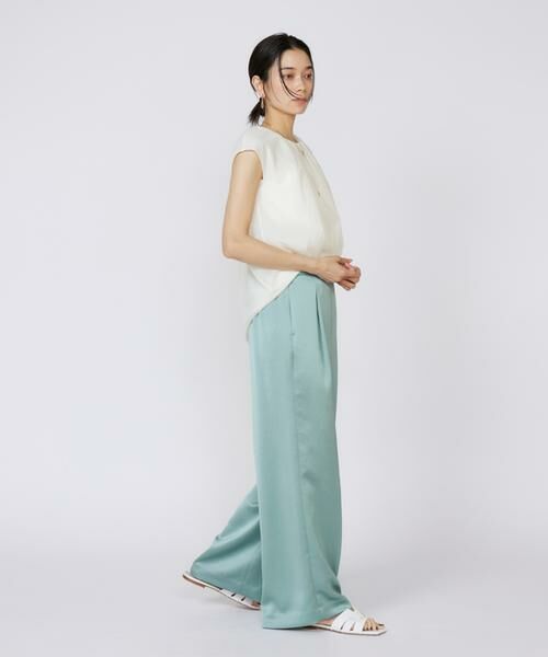 INED / イネド その他パンツ | 《大きいサイズ》イージーワイドサテンパンツ | 詳細3
