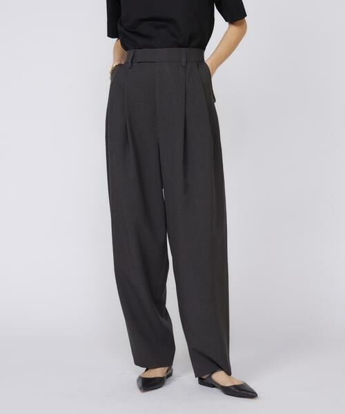 INED / イネド その他パンツ | 《大きいサイズ》バレルパンツ《三尋木奈保コラボ》(チャコールグレー3)