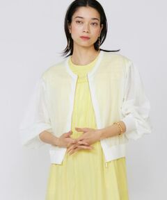 INED / イネド カーディガン・ボレロ | シアーニットジップアップカーディガン