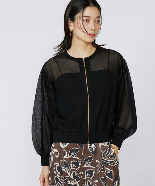 INED / イネド カーディガン・ボレロ | シアーニットジップアップカーディガン | 詳細16