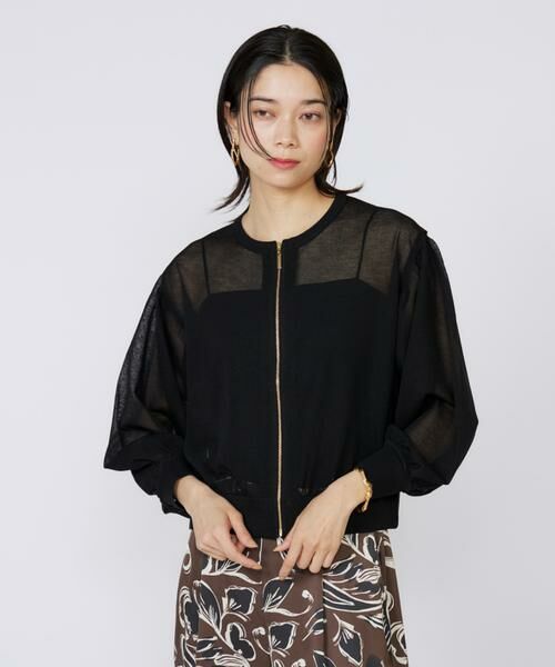 INED / イネド カーディガン・ボレロ | シアーニットジップアップカーディガン | 詳細30