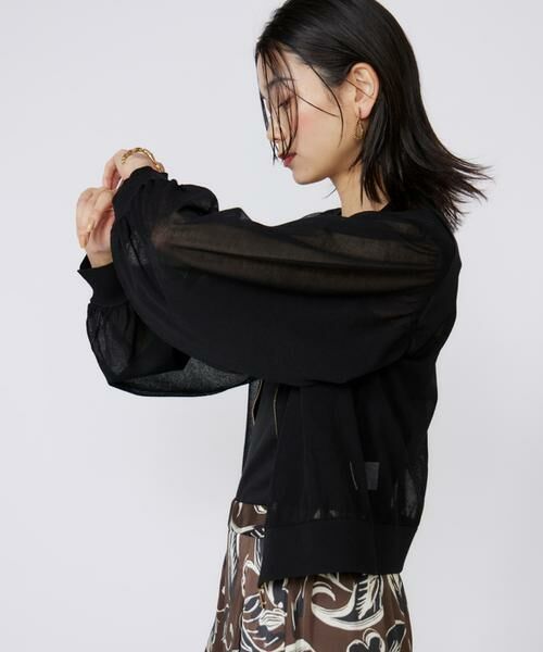 INED / イネド カーディガン・ボレロ | 《大きいサイズ》シアーニットジップアップカーディガン | 詳細13