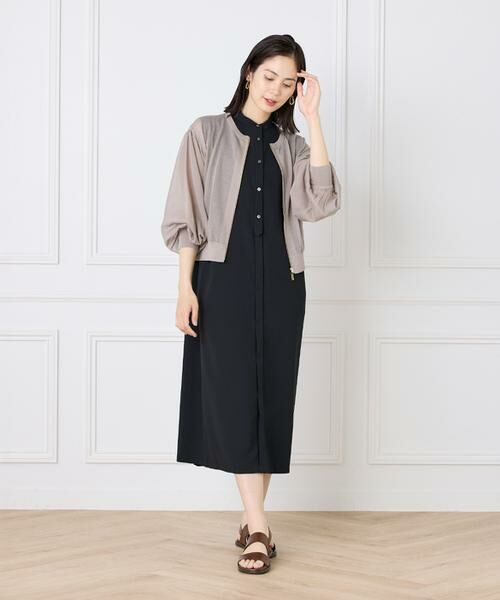 INED / イネド カーディガン・ボレロ | 《大きいサイズ》シアーニットジップアップカーディガン | 詳細24