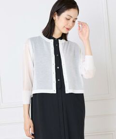 INED / イネド カーディガン・ボレロ | 《大きいサイズ》シアーニットカーディガン