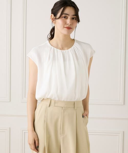 INED / イネド シャツ・ブラウス | 《大きいサイズ》シアーストライプブラウス | 詳細8