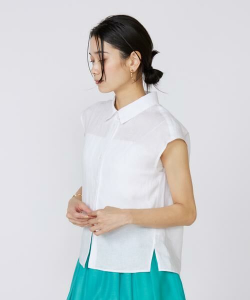 INED / イネド シャツ・ブラウス | 《大きいサイズ》リネンフレンチスリーブシャツブラウス | 詳細11