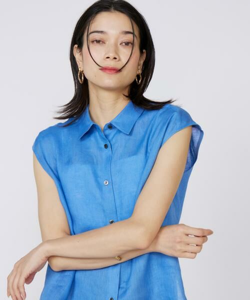 INED / イネド シャツ・ブラウス | 《大きいサイズ》リネンフレンチスリーブシャツブラウス | 詳細13