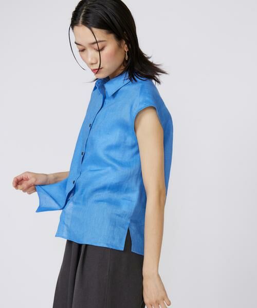 INED / イネド シャツ・ブラウス | 《大きいサイズ》リネンフレンチスリーブシャツブラウス | 詳細15