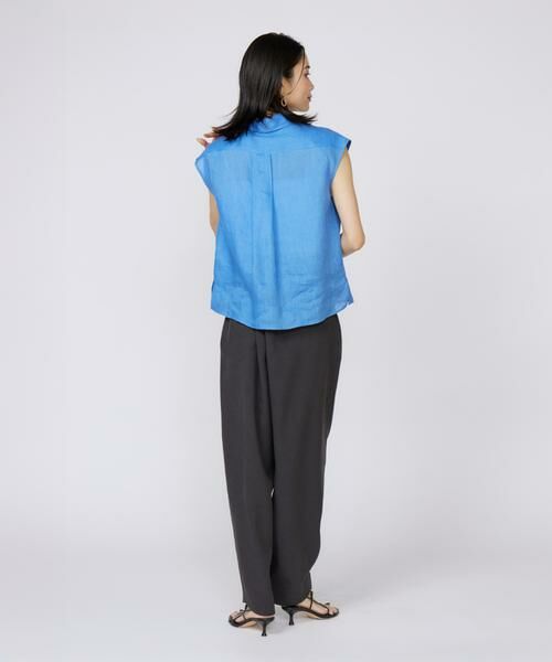 INED / イネド シャツ・ブラウス | 《大きいサイズ》リネンフレンチスリーブシャツブラウス | 詳細4
