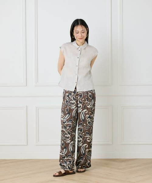 INED / イネド シャツ・ブラウス | 《大きいサイズ》リネンフレンチスリーブシャツブラウス | 詳細9