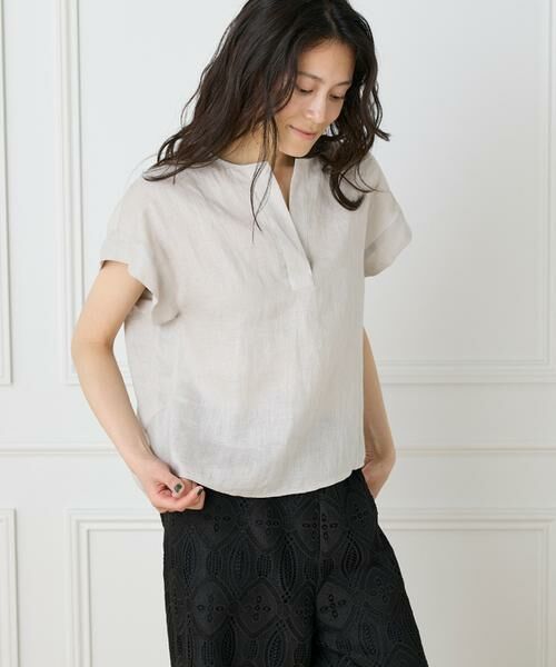 INED / イネド シャツ・ブラウス | 《大きいサイズ》リネンスキッパーブラウス | 詳細1