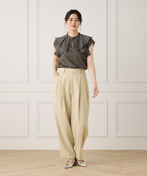 INED / イネド Tシャツ | ラッフルカラードッキングプルオーバー | 詳細8