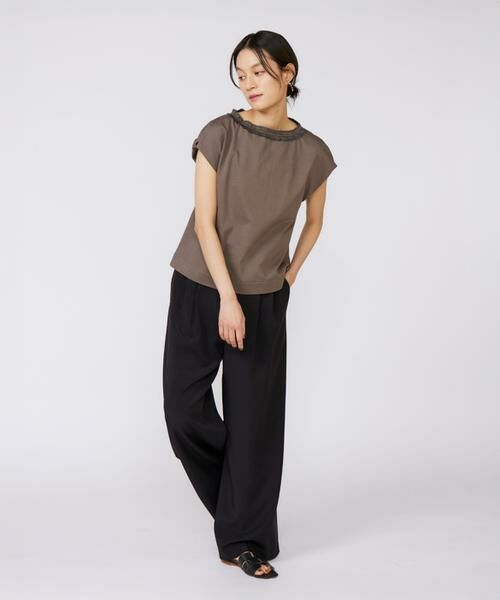 INED / イネド Tシャツ | 《大きいサイズ》タックフリルカットソー | 詳細3