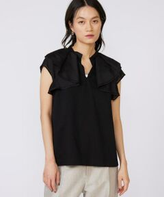 INED / イネド Tシャツ | 《大きいサイズ》ラッフルカラードッキングプルオーバー