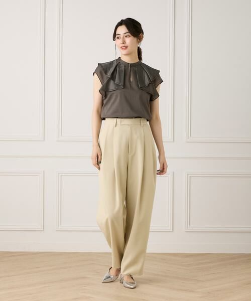 INED / イネド Tシャツ | 《大きいサイズ》ラッフルカラードッキングプルオーバー | 詳細9