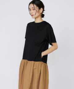 INED / イネド ミニ丈・ひざ丈ワンピース | 《大きいサイズ》ドッキングワンピース