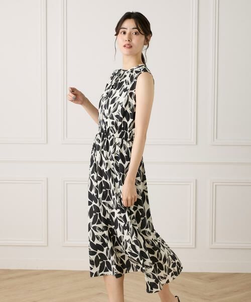 INED / イネド ミニ丈・ひざ丈ワンピース | 《大きいサイズ》ノースリーブプリントワンピース | 詳細8