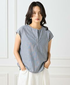 INED / イネド カットソー | ストライプスキッパーデザイントップス