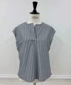 INED / イネド カットソー | 《大きいサイズ》ストライプスキッパーデザイントップス