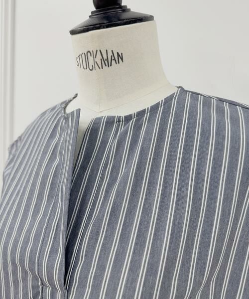 INED / イネド カットソー | 《大きいサイズ》ストライプスキッパーデザイントップス | 詳細4