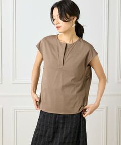 INED / イネド カットソー | 《大きいサイズ》スキッパーデザイントップス