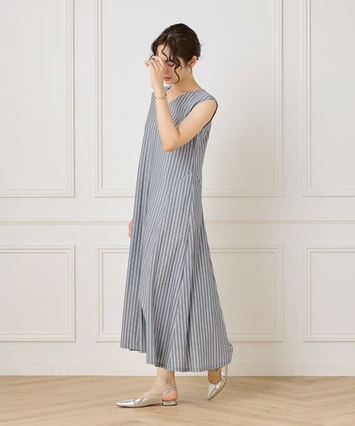 INED / イネド ミニ丈・ひざ丈ワンピース | ストライプフレアカットワンピース | 詳細3