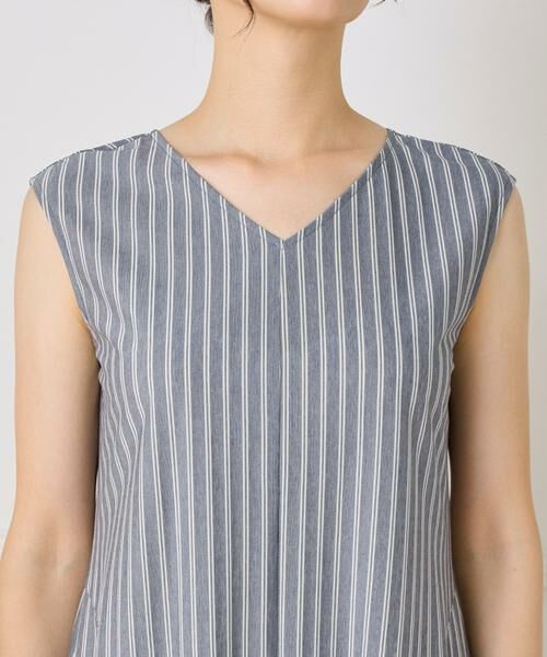 INED / イネド ミニ丈・ひざ丈ワンピース | ストライプフレアカットワンピース | 詳細7