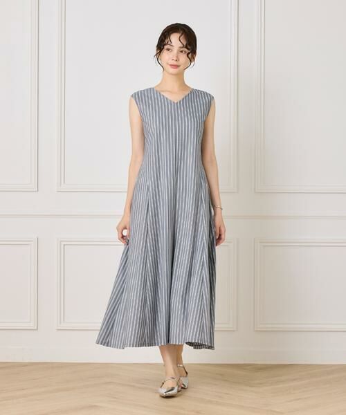 INED / イネド ミニ丈・ひざ丈ワンピース | 《大きいサイズ》ストライプフレアカットワンピース | 詳細2