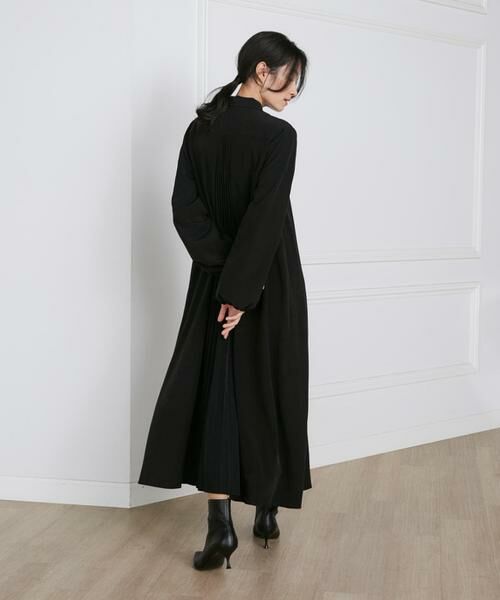 INED / イネド ロング・マキシ丈ワンピース | 《大きいサイズ》リボンタイバックプリーツドレス《la veille by SUPERIOR CLOSET》 | 詳細3