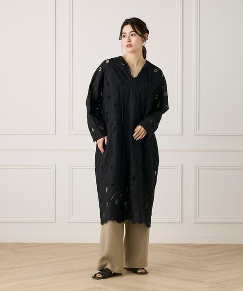 INED / イネド ミニ丈・ひざ丈ワンピース | 《大きいサイズ》レースカフタンワンピース《la veille by SUPERIOR CLOSET》《la veille by SUPERIOR CLOSET》 | 詳細5