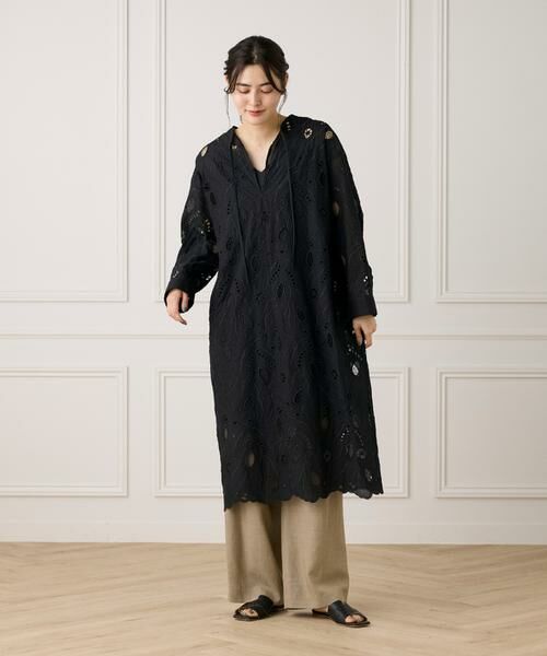 INED / イネド ミニ丈・ひざ丈ワンピース | 《大きいサイズ》レースカフタンワンピース《la veille by SUPERIOR CLOSET》《la veille by SUPERIOR CLOSET》 | 詳細6