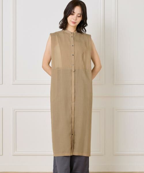 INED / イネド ミニ丈・ひざ丈ワンピース | ボザムデザインノースリーブシャツドレス | 詳細14