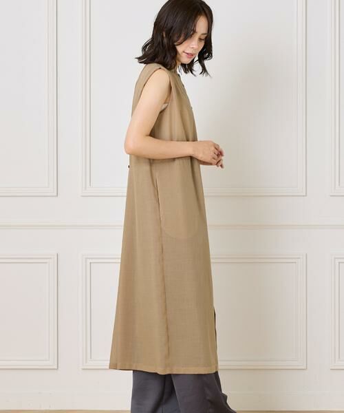 INED / イネド ミニ丈・ひざ丈ワンピース | ボザムデザインノースリーブシャツドレス | 詳細15