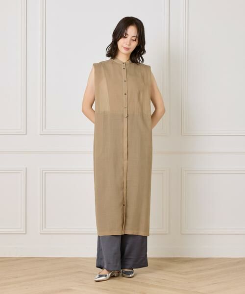 INED / イネド ミニ丈・ひざ丈ワンピース | ボザムデザインノースリーブシャツドレス | 詳細2