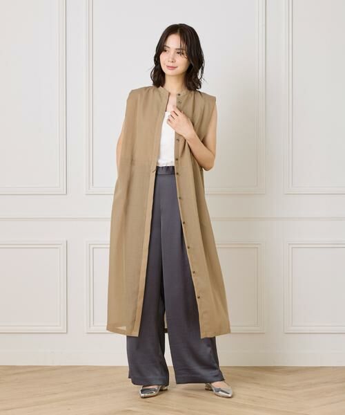 INED / イネド ミニ丈・ひざ丈ワンピース | ボザムデザインノースリーブシャツドレス | 詳細5