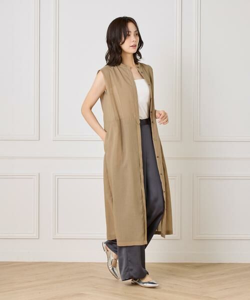 INED / イネド ミニ丈・ひざ丈ワンピース | ボザムデザインノースリーブシャツドレス | 詳細6