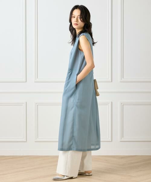 INED / イネド ミニ丈・ひざ丈ワンピース | ボザムデザインノースリーブシャツドレス | 詳細8