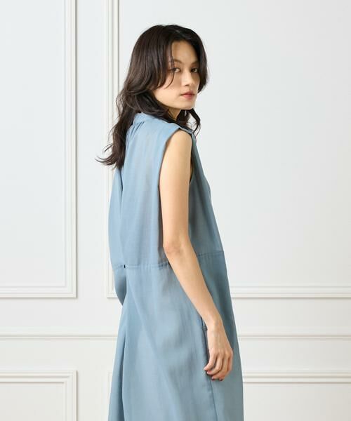 INED / イネド ミニ丈・ひざ丈ワンピース | ボザムデザインノースリーブシャツドレス | 詳細9