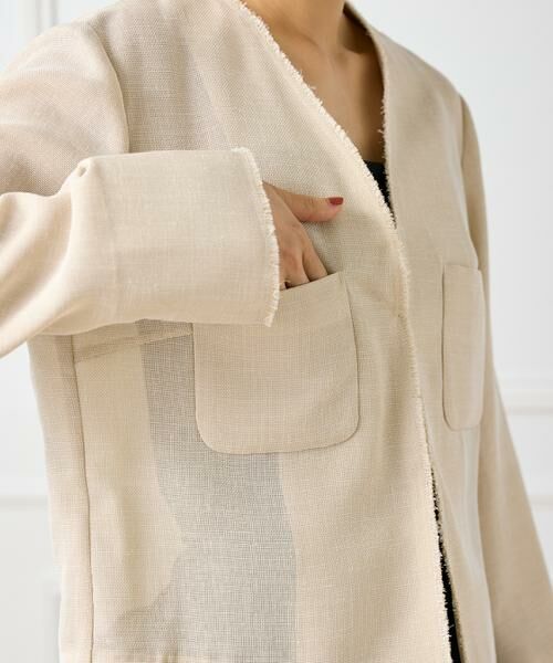 INED / イネド ノーカラージャケット | 《大きいサイズ》カラミジャケット | 詳細12