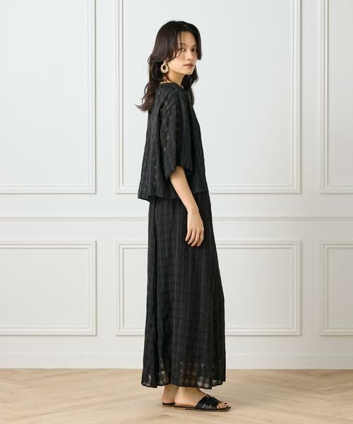 INED / イネド ミニ・ひざ丈スカート | シアーチェックバイアススカート | 詳細3