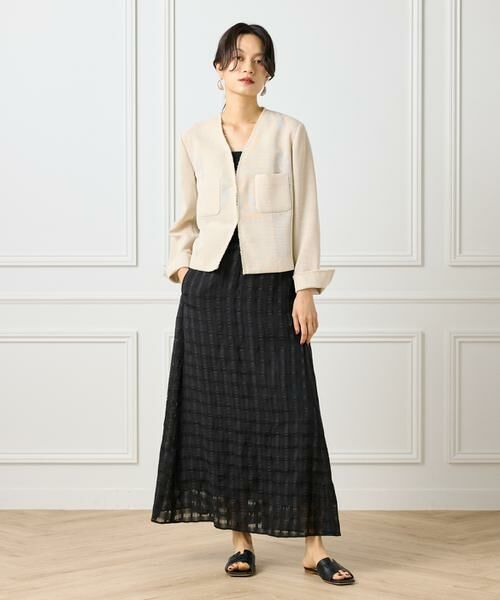 INED / イネド ミニ・ひざ丈スカート | シアーチェックバイアススカート | 詳細5